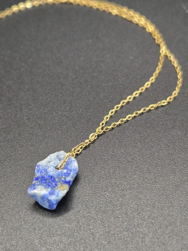 Lapislazuli, goldfarbene Halskette
