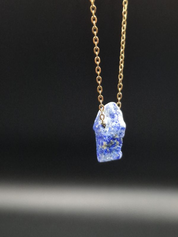Lapislazuli, goldfarbene Halskette – Bild 4