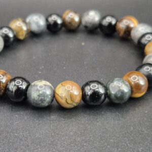 Perlenarmband Dreifach Schutz – Tigerauge, Labradorit & Obsidian